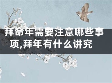 拜命年需要注意哪些事项,拜年有什么讲究