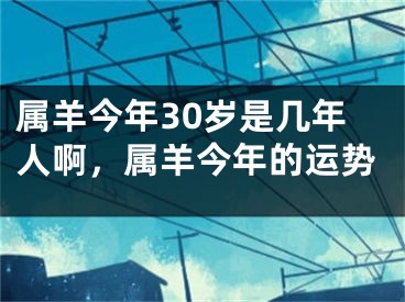 属羊今年30岁是几年人啊，属羊今年的运势