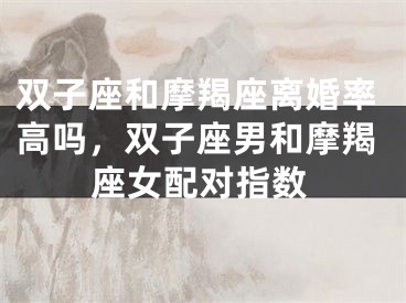 双子座和摩羯座离婚率高吗，双子座男和摩羯座女配对指数