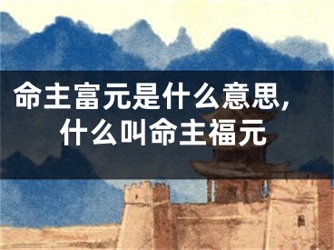 命主富元是什么意思,什么叫命主福元