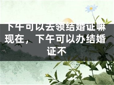下午可以去领结婚证嘛现在，下午可以办结婚证不