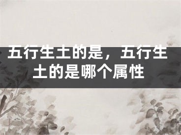 五行生土的是，五行生土的是哪个属性
