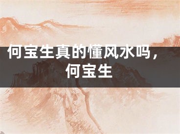 何宝生真的懂风水吗，何宝生