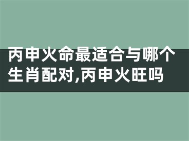 丙申火命最适合与哪个生肖配对,丙申火旺吗