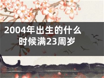 2004年出生的什么时候满23周岁