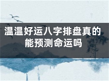 温温好运八字排盘真的能预测命运吗
