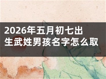 2026年五月初七出生武姓男孩名字怎么取