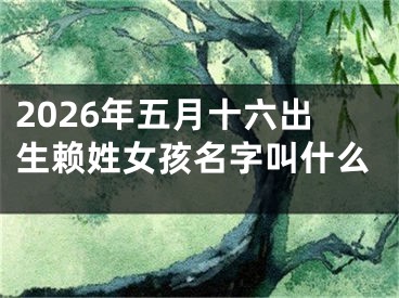 2026年五月十六出生赖姓女孩名字叫什么