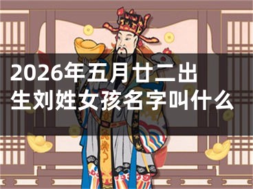 2026年五月廿二出生刘姓女孩名字叫什么