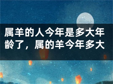 属羊的人今年是多大年龄了，属的羊今年多大