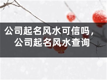 公司起名风水可信吗，公司起名风水查询