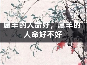 属羊的人命好，属羊的人命好不好