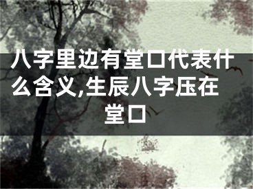 八字里边有堂口代表什么含义,生辰八字压在堂口