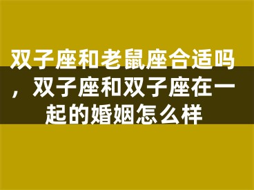 双子座和老鼠座合适吗，双子座和双子座在一起的婚姻怎么样