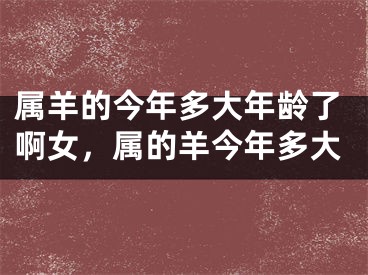 属羊的今年多大年龄了啊女，属的羊今年多大