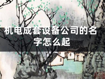 机电成套设备公司的名字怎么起