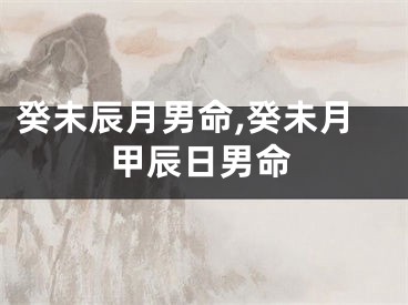 癸未辰月男命,癸未月甲辰日男命