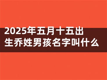 2025年五月十五出生乔姓男孩名字叫什么