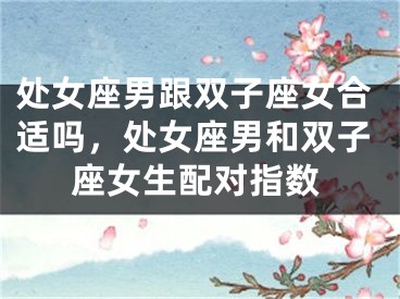 处女座男跟双子座女合适吗，处女座男和双子座女生配对指数