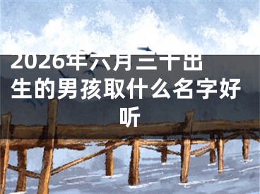 2026年六月三十出生的男孩取什么名字好听