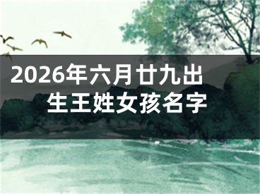 2026年六月廿九出生王姓女孩名字