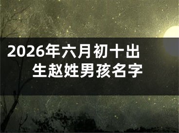 2026年六月初十出生赵姓男孩名字