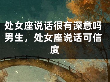 处女座说话很有深意吗男生，处女座说话可信度