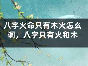 八字火命只有木火怎么调,八字只有火和木