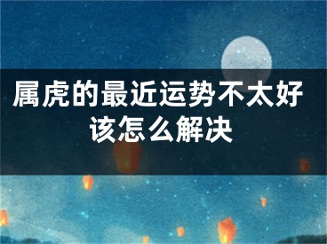 属虎的最近运势不太好该怎么解决