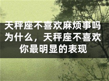 天秤座不喜欢麻烦事吗为什么，天秤座不喜欢你最明显的表现
