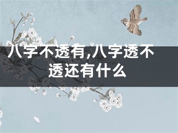 八字不透有,八字透不透还有什么