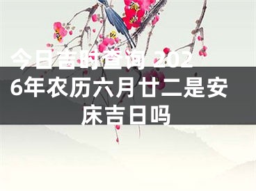 今日吉时查询 2026年农历六月廿二是安床吉日吗