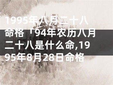 1995年八月二十八命格「94年农历八月二十八是什么命,1995年8月28日命格