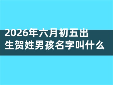 2026年六月初五出生贺姓男孩名字叫什么