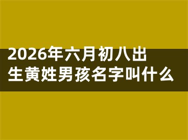 2026年六月初八出生黄姓男孩名字叫什么