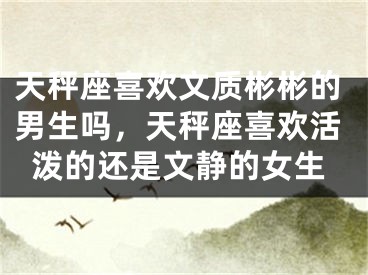 天秤座喜欢文质彬彬的男生吗，天秤座喜欢活泼的还是文静的女生