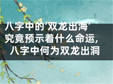 八字中的‘双龙出海’究竟预示着什么命运,八字中何为双龙出洞