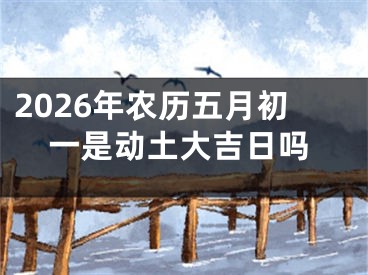 2026年农历五月初一是动土大吉日吗