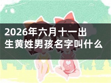 2026年六月十一出生黄姓男孩名字叫什么