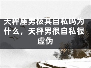 天秤座男极其自私吗为什么，天秤男很自私很虚伪