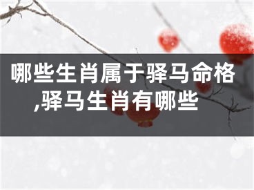 哪些生肖属于驿马命格,驿马生肖有哪些