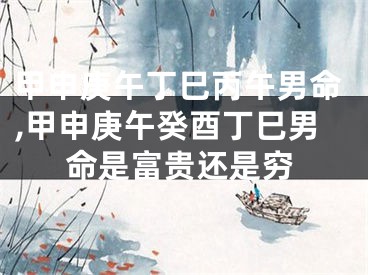 甲申庚午丁巳丙午男命,甲申庚午癸酉丁巳男命是富贵还是穷