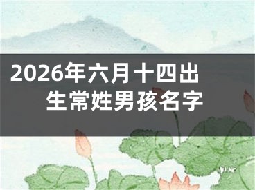 2026年六月十四出生常姓男孩名字