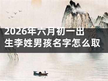 2026年六月初一出生李姓男孩名字怎么取