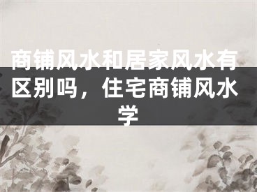 商铺风水和居家风水有区别吗，住宅商铺风水学