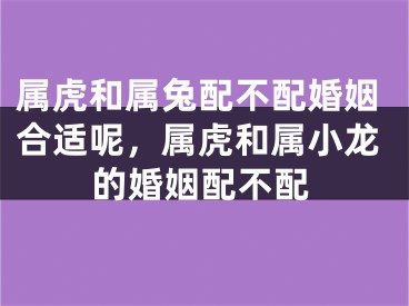 属虎和属兔配不配婚姻合适呢，属虎和属小龙的婚姻配不配