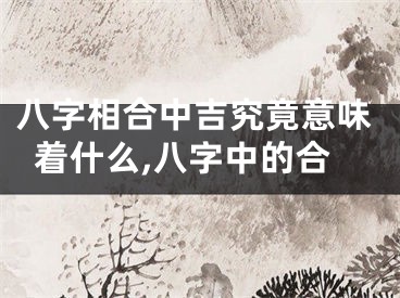 八字相合中吉究竟意味着什么,八字中的合