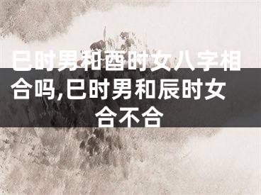 巳时男和酉时女八字相合吗,巳时男和辰时女合不合
