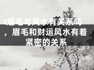 t眉毛与风水有关系吗，眉毛和财运风水有着紧密的关系
