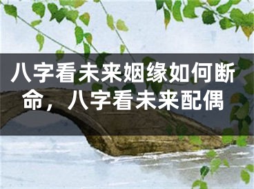 八字看未来姻缘如何断命，八字看未来配偶